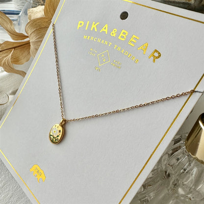 Bellis Daisy Charm Necklace in Gold