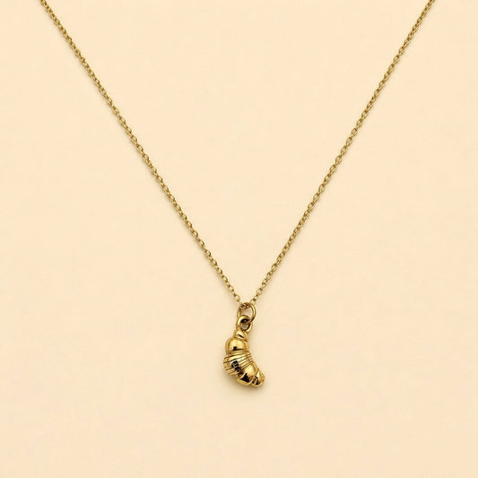 Quaso Croissant Charm Necklace Gold