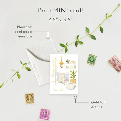 Nursery Sprout Mini Greeting Card