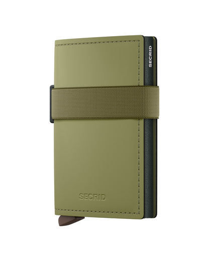 Bandwallet Matte Leather Leaf-Khaki