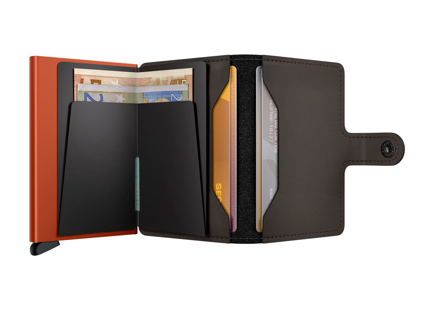 Miniwallet Matte Truffle & Orange