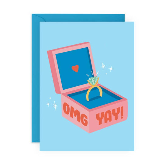 Omg Yay Engagement Ring Cute Engaged Card
