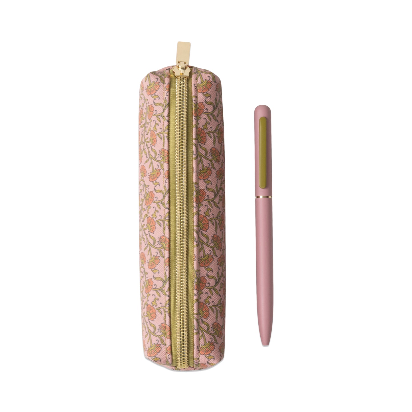 Pen & Pouch Set Pink Vintage Floral