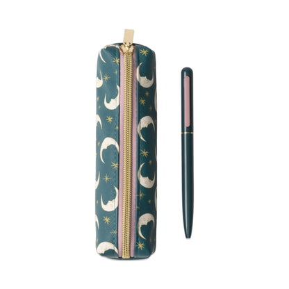 Pen & Pouch Set Teal Moon
