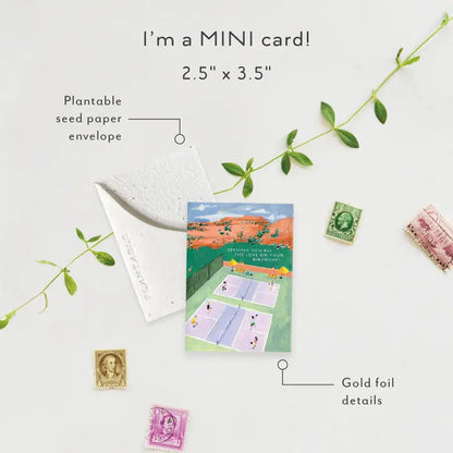 Pickleball Sprout Mini Greeting Card