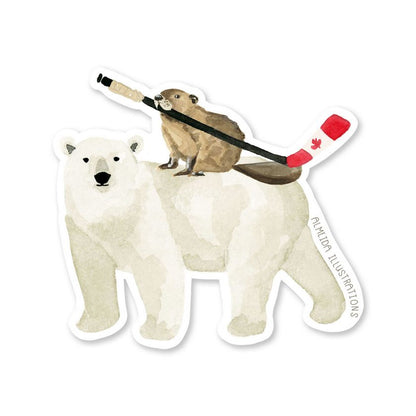S7 Polar Bear and Beaver Canadian Animal Sticker