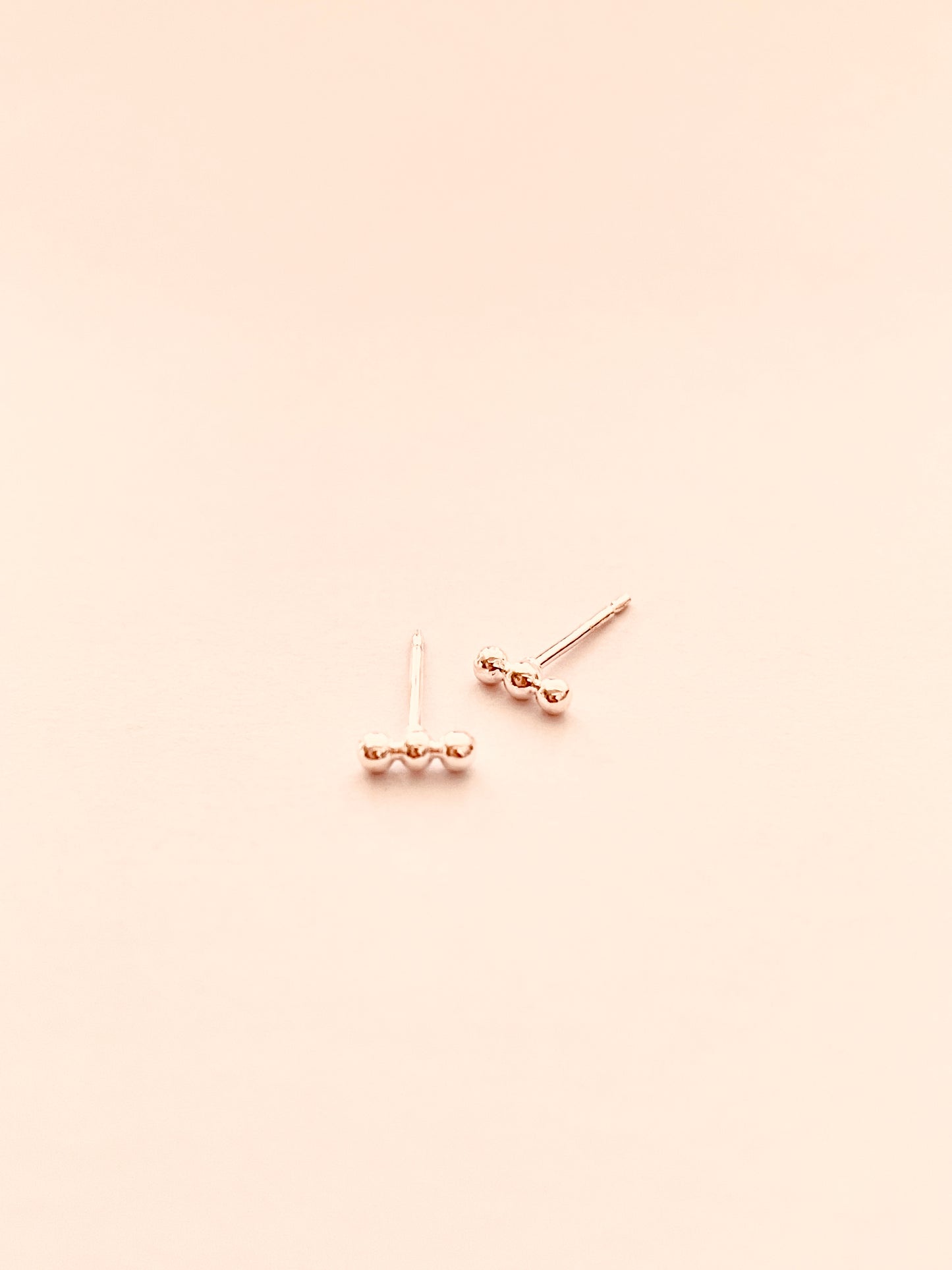 Row of 3 Tiny Balls Stud Earrings