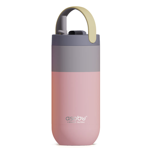 Orbit Pastel Peach + Tan Water Bottle