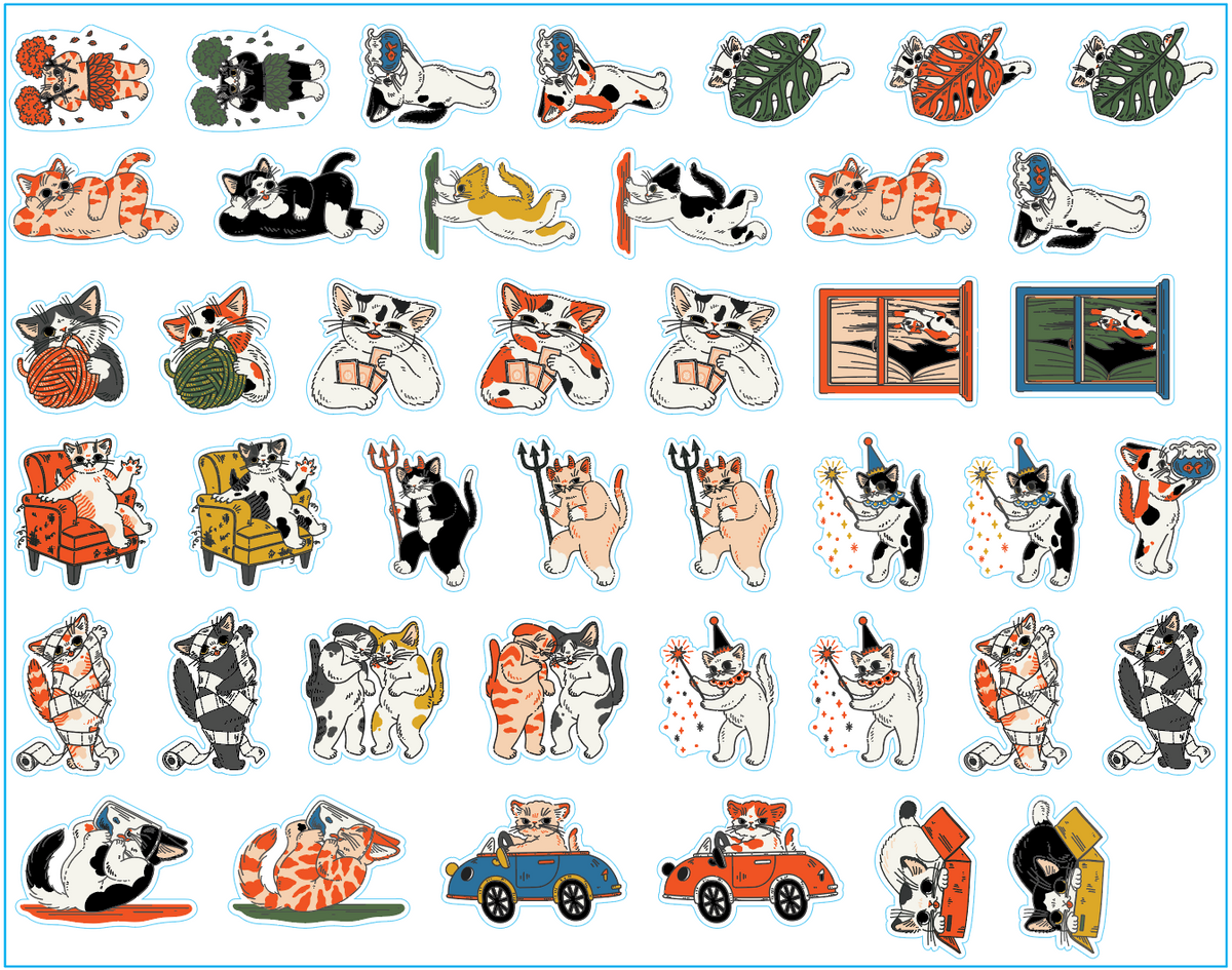 Cats Up To Something Sticker Set