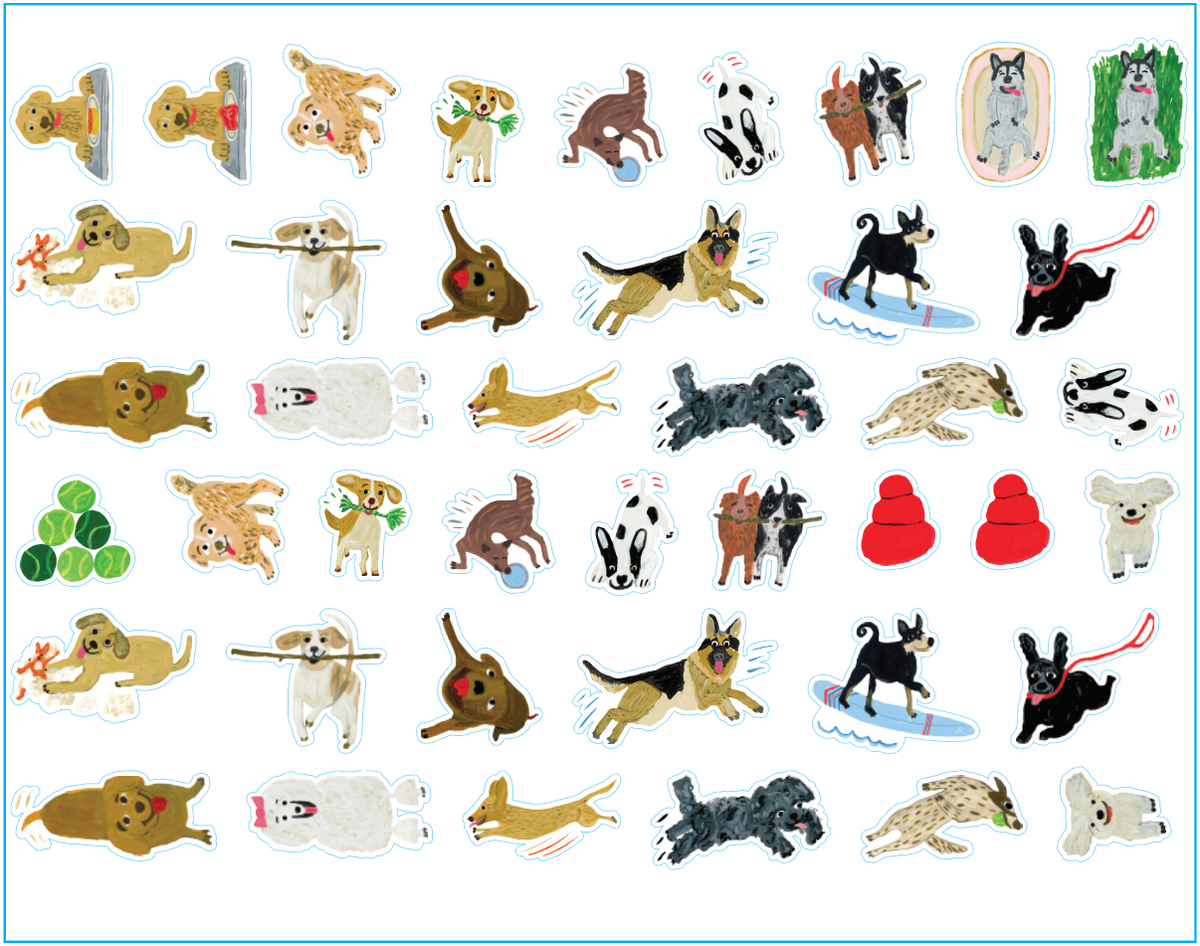 Really Excited Dogs Sticker Set
