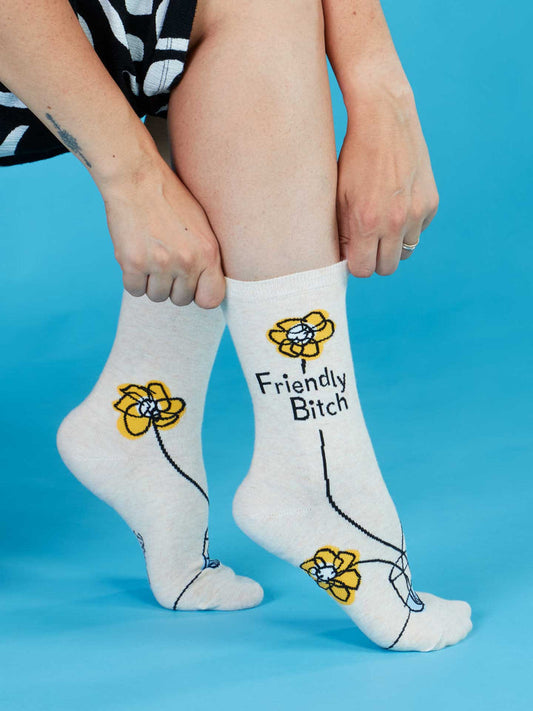 Women's Crew Socks Friendly Bitch