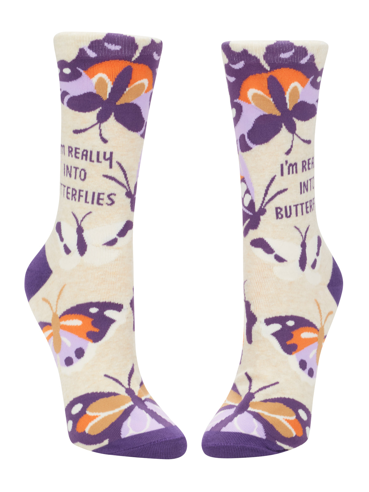 Women's Crew Socks Really Into Butterflies