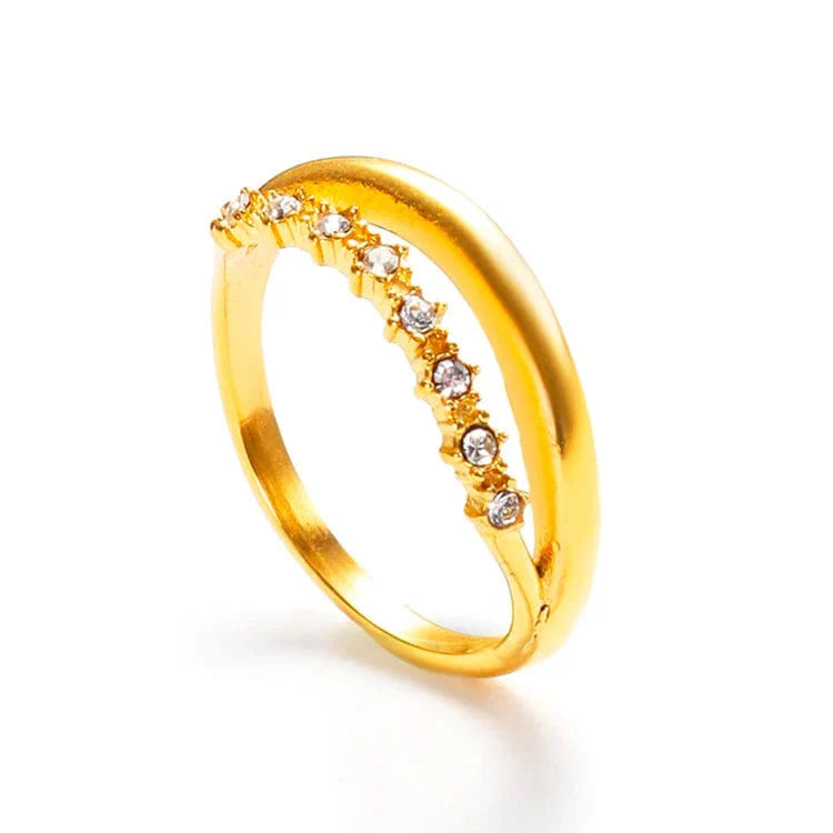 Saturn Double Ring Gold