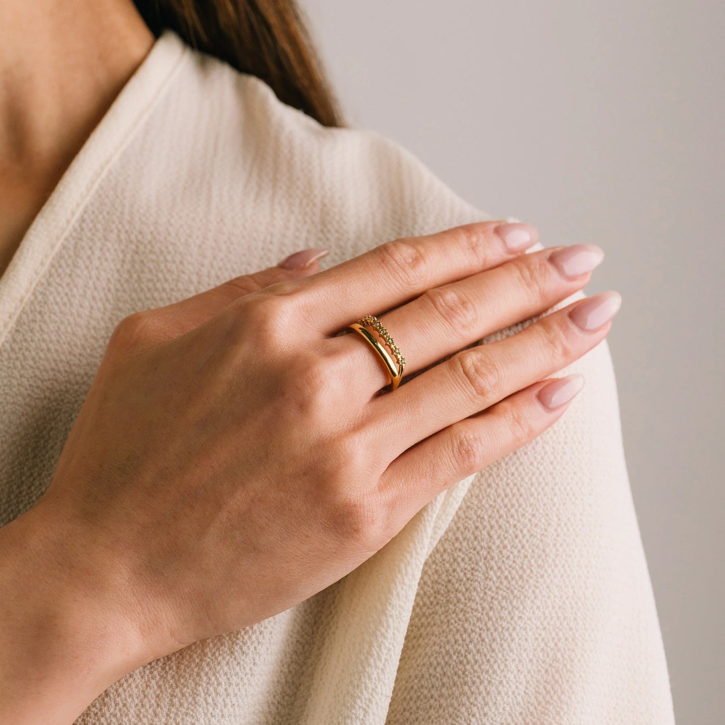 Saturn Double Ring Gold