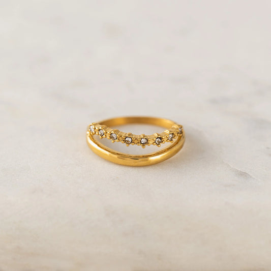 Saturn Double Ring Gold