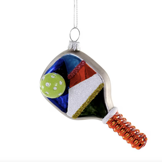 Pickleball Glass Ornament