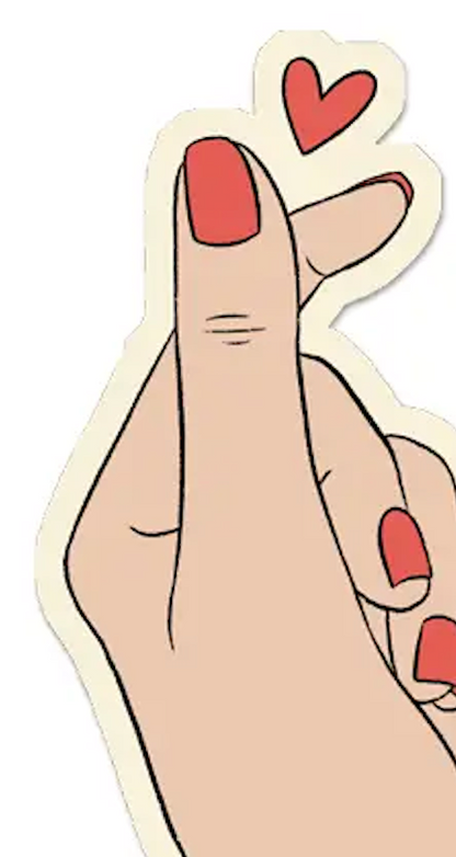 Finger Hearts Sticker