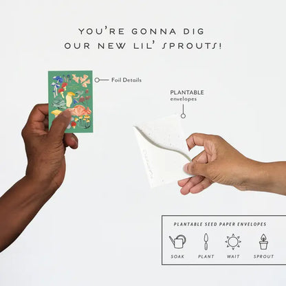 Shrooms Sprout Mini Greeting Card