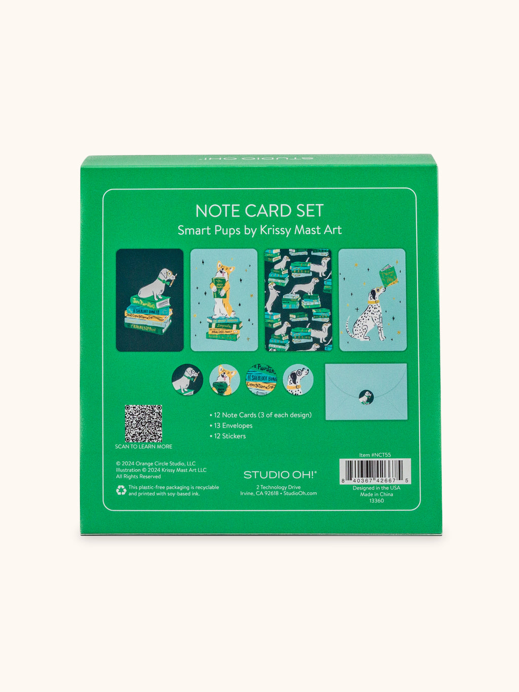 Smart Pups Assorted Note Card Set with Stickers