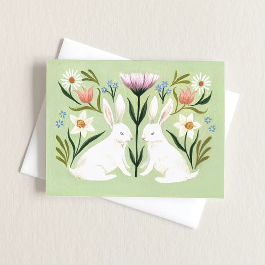 Spring Rabbits Art Card