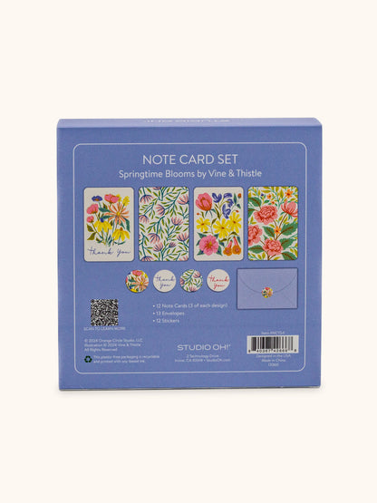 Springtime Blooms Assorted Note Card with Stickers