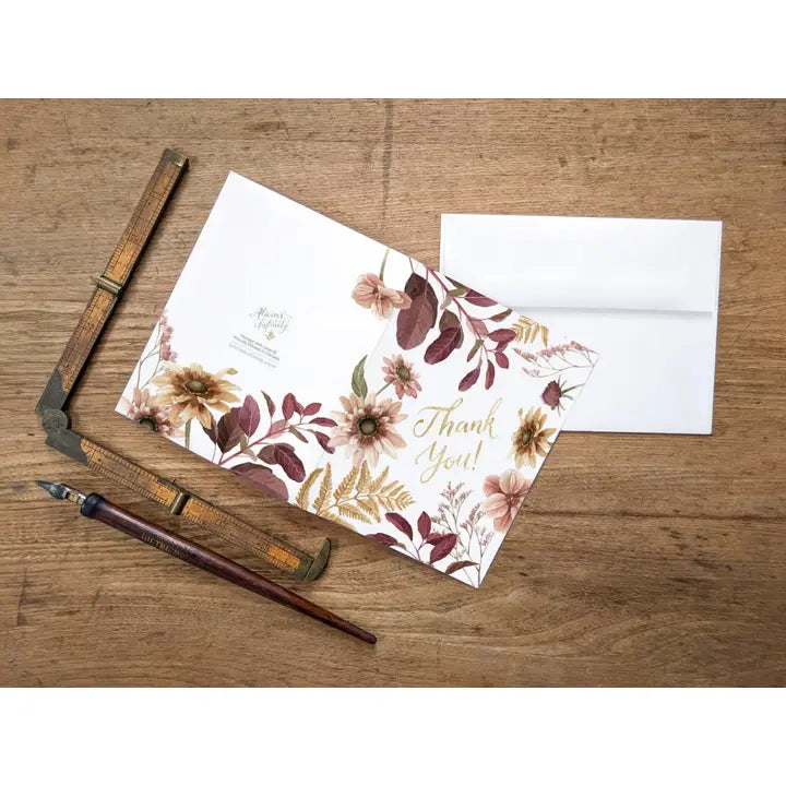 Thank You Card Plum Flora