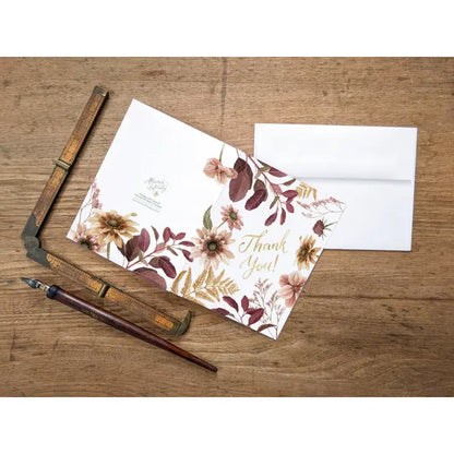 Thank You Card Plum Flora