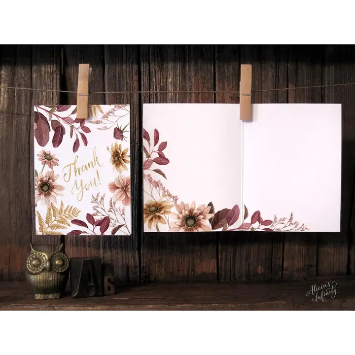 Thank You Card Plum Flora