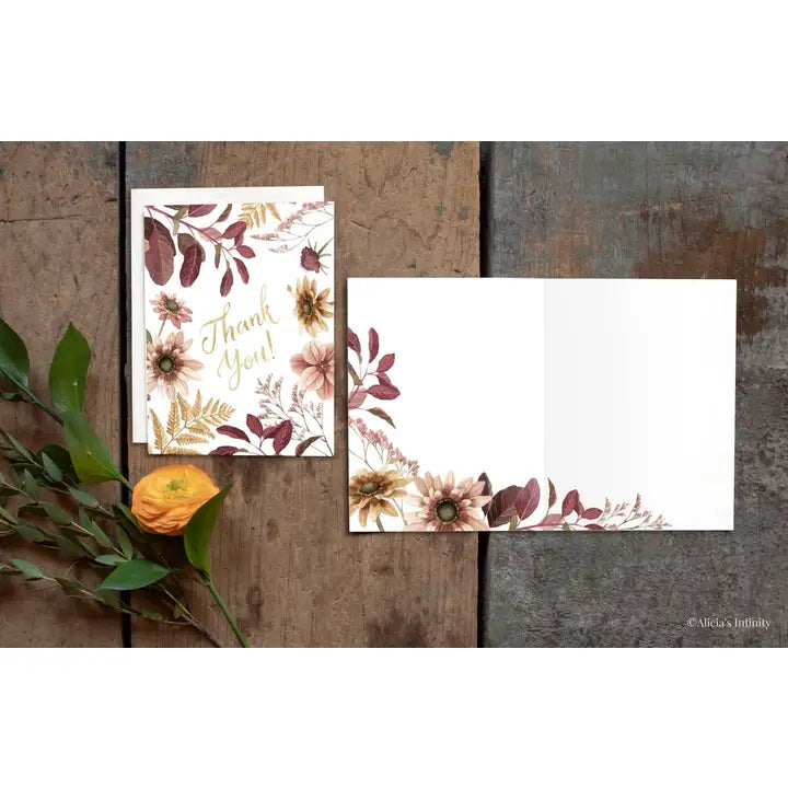 Thank You Card Plum Flora