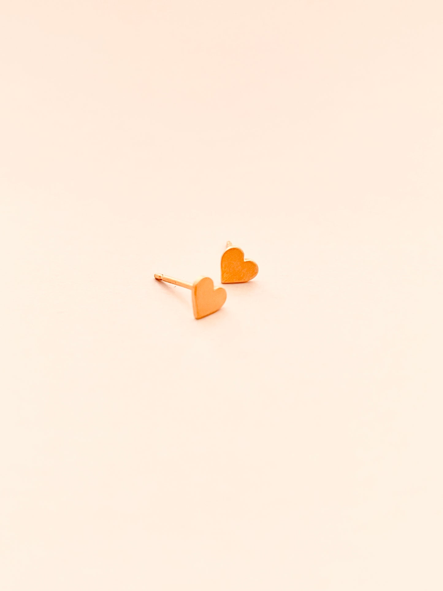 Tiny Heart Stud Brushed 14k Gold Vermeil