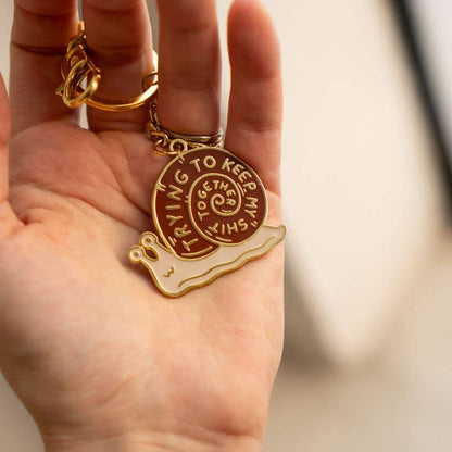 K6 Trying Snail Enamel Keychain