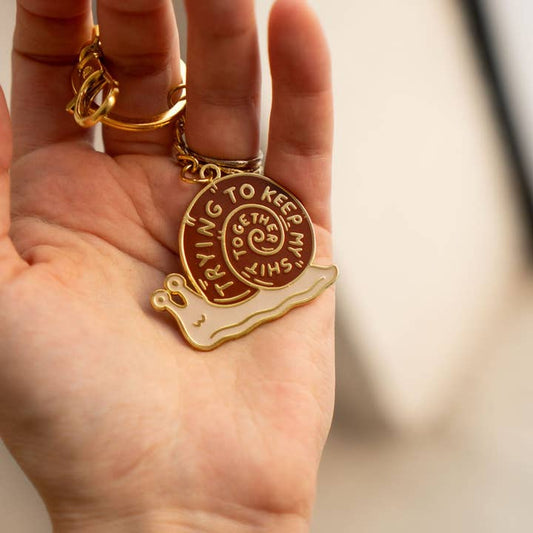 K6 Trying Snail Enamel Keychain