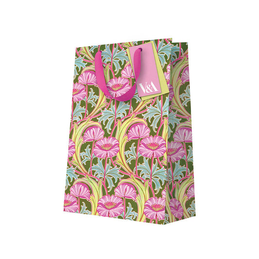 Neon Floral Pink Poppies Large Gift Bag