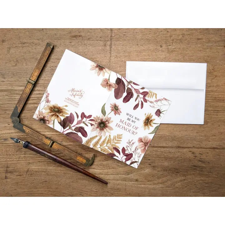 Will you be my Bridesmaid Card Plum Floral