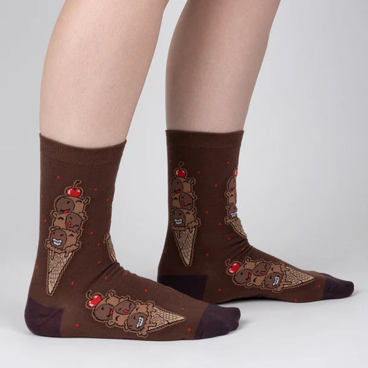 Women's Crew Socks Choco-bara Ice Cream