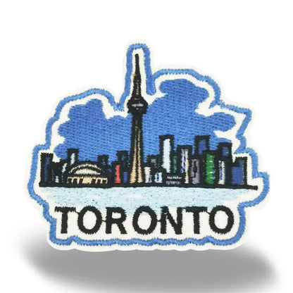 #10 Toronto Skyline CN Tower Embroidered Patch Blue