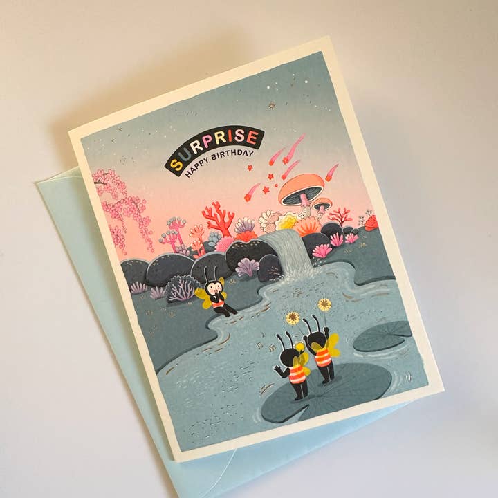 Pondside Surprise Birthday Greeting Card