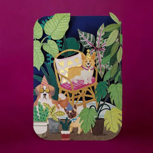 Playful Dog Paper Cut Birthday Card
