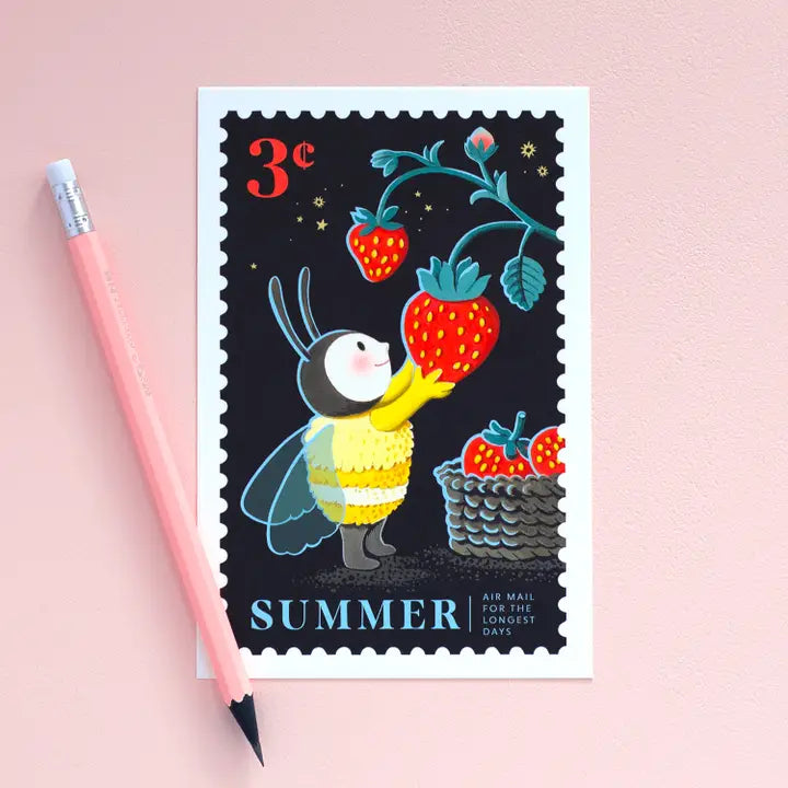 Summer Berry Basket Postcard