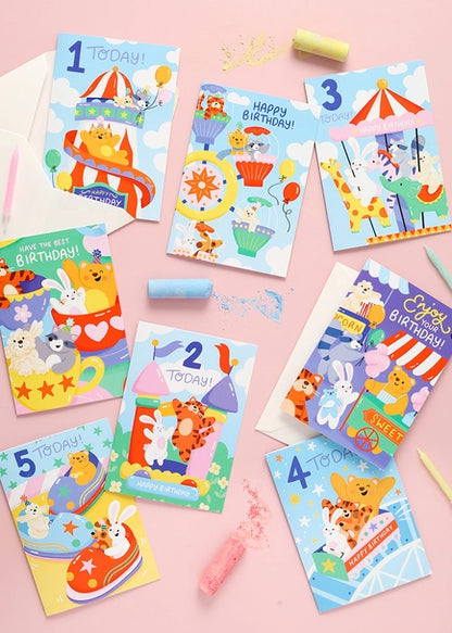 3rd Carousel Birthday Card