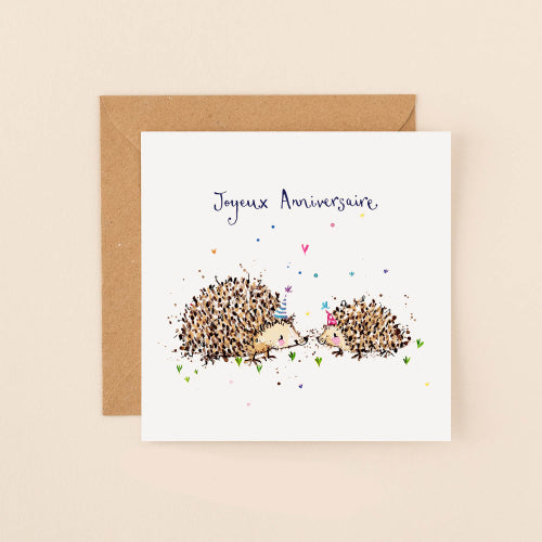 Hedgehogs Joyeux Anniversaire Card