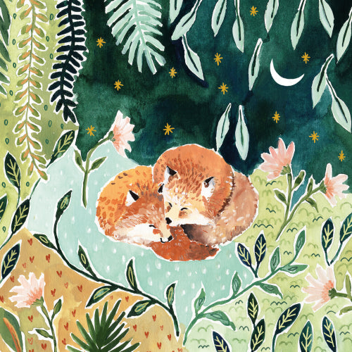 Fox Couple Blank Card