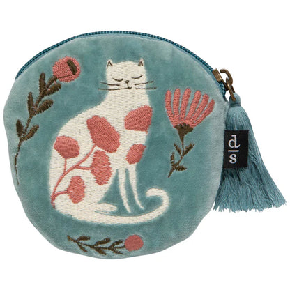 Embroidered Coin Pouch Catbloom