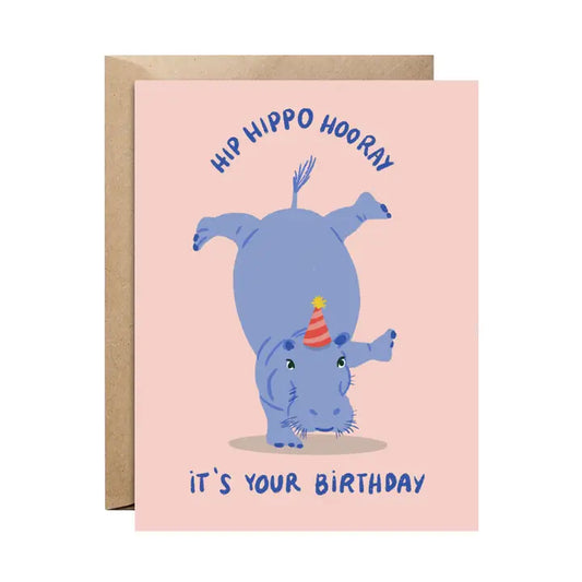 Hip Hippo Hooray Birthday Card