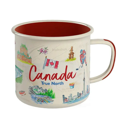 Canada 500ml Enamel Mug - Iconic Canadian Illustrations