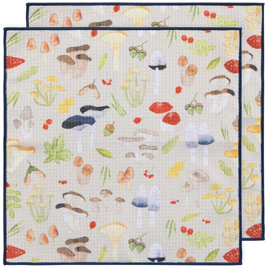 Field Mushrooms Recycled Microfibre Dishcloth Set of 2
