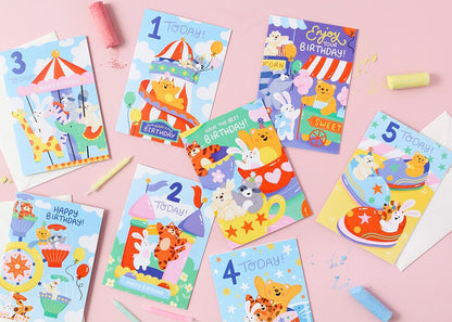 3rd Carousel Birthday Card