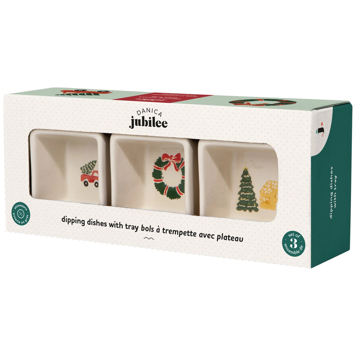 Glitzmas Dip Dish With Tray Set of 3