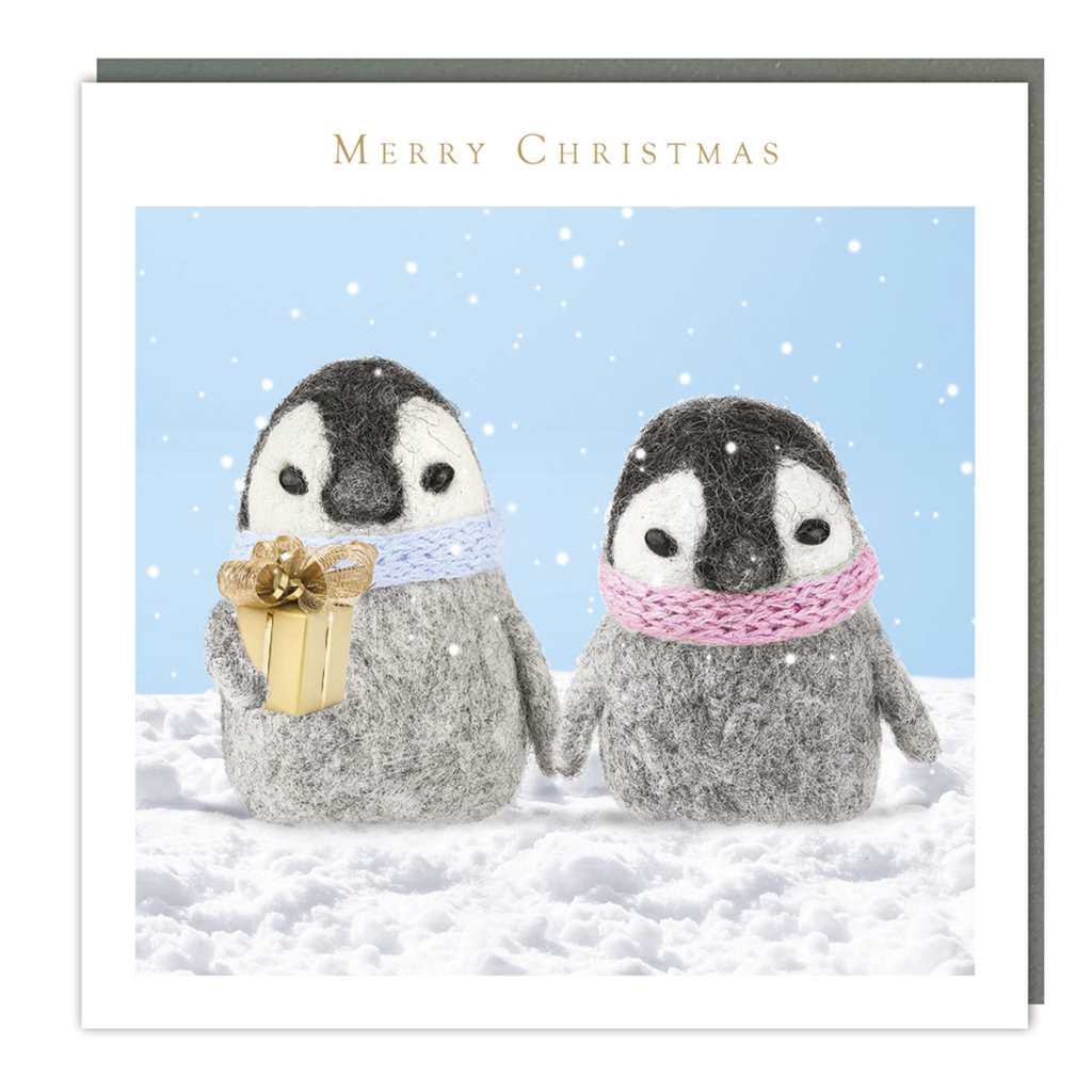 Penguin Couple Christmas Cards Cello Pack