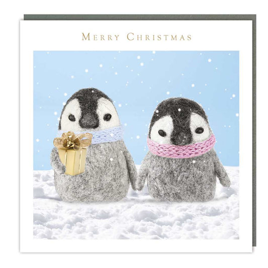 Penguin Couple Christmas Cards Cello Pack